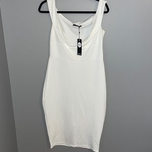 Boohoo Night white dress- NWT